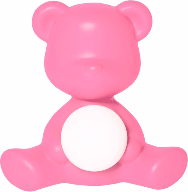 Lampada ricaricabile LED Teddy Girl Qeeboo, luce notturna rosa brillante per cameretta dei bambini