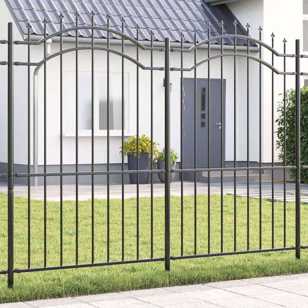 Recinzione per giardino vidaXL WOERDEN in acciaio rivestito in polvere, Grigio, L: 240 cm, H: 215 cm
