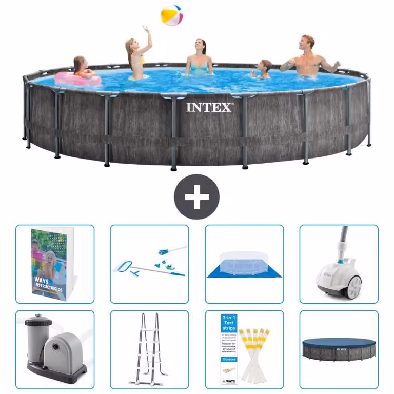 Struttura per piscina a forma di prisma - 549x122 cm - composta da 7 elementi - modello S605