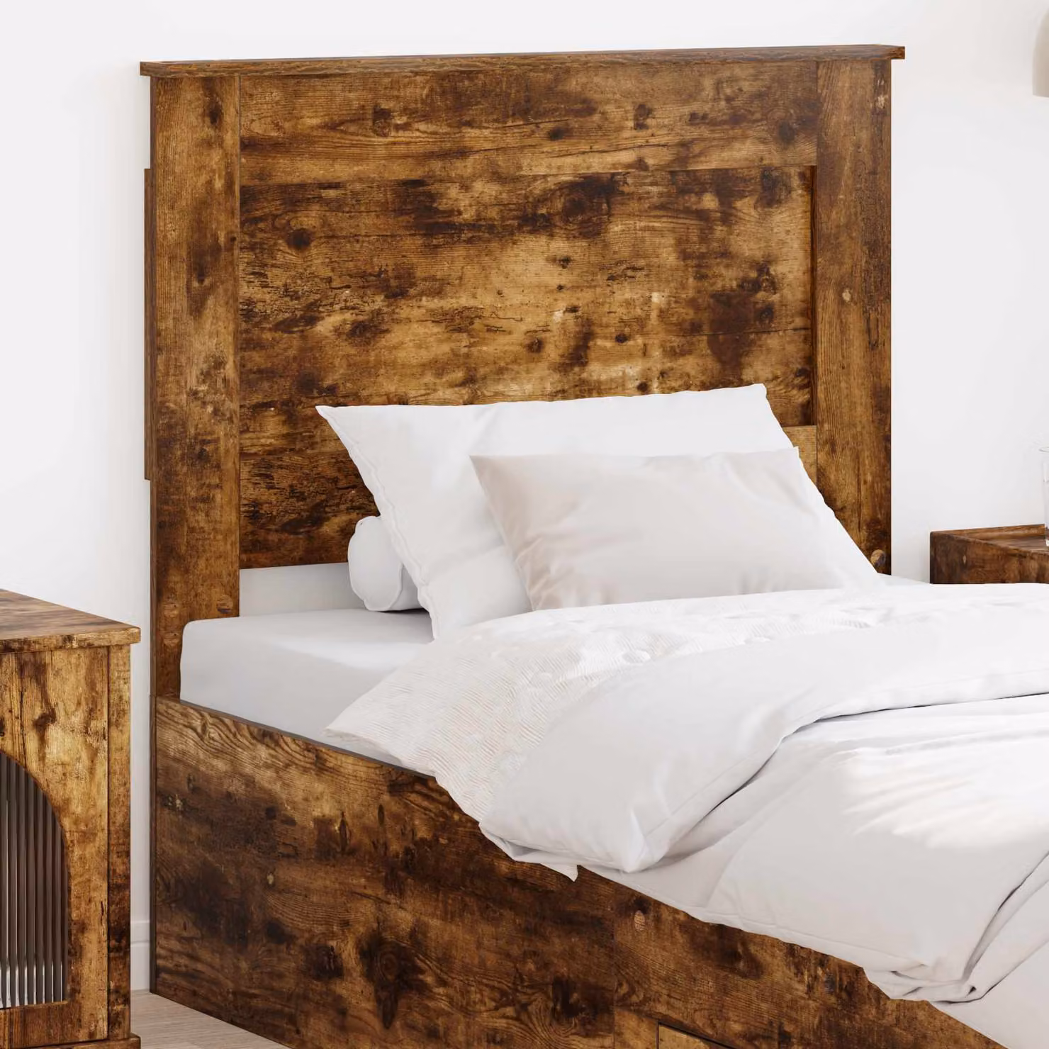 Testiera per letto vidaXL in legno ingegnerizzato rovere fumé marrone opaco