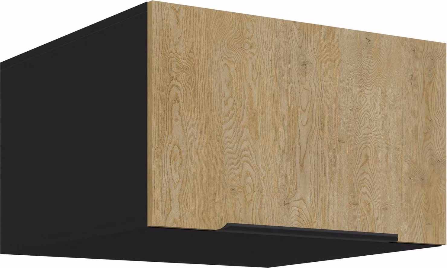 Credenza alta da 60 cm CREMONA in rovere chiaro + nero opaco, angolo cottura, blocco cucina, cucina, cucina componibile