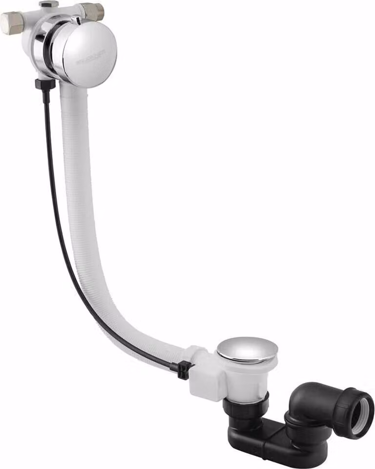Accessori Bruckner - Set di scarico e troppopieno per vasca da bagno, con riempimento, bovden 550 mm, cromo 164.255.1