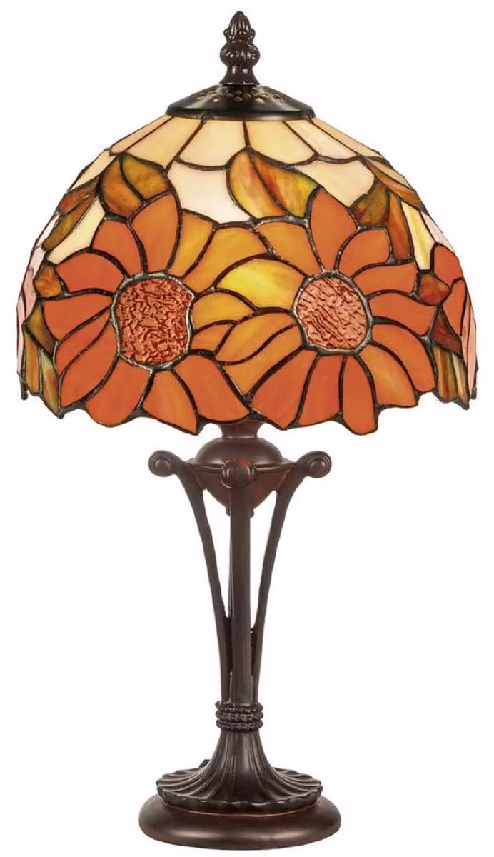 Casa Padrino Luxury Tiffany Stool Lamp Multicolore Ø 20 x H. 38 cm - Lampada da tavolo Tiffany rotonda - Lampada da tavolo Tiffany - Interni - Luci - Luci di Tiffany