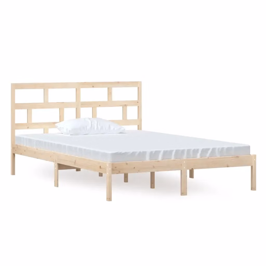 vidaXL Giroletto in Legno Massello di Pino Rustico con Doghe Fisse L/P/H: 200 x 140 x 146 cm – 2