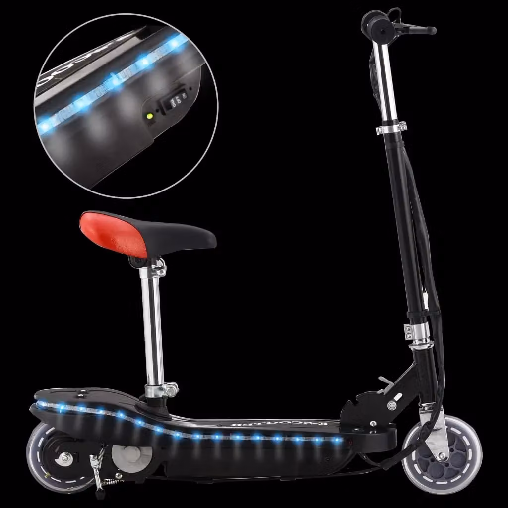 Monopattino elettrico pieghevole con sedile e luci LED nero – 2
