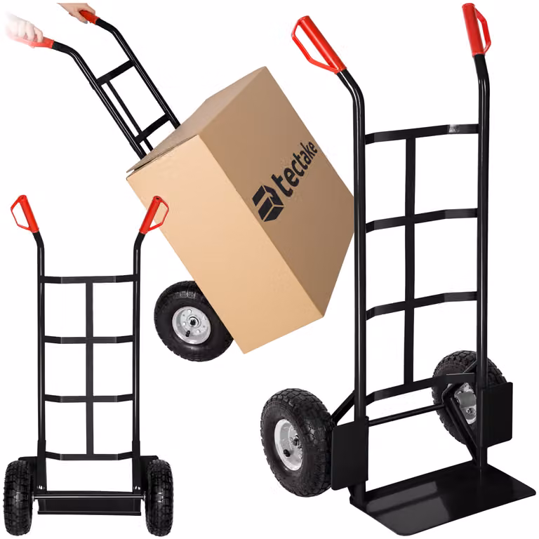 Carrello portapacchi tectake in acciaio nero con pneumatici