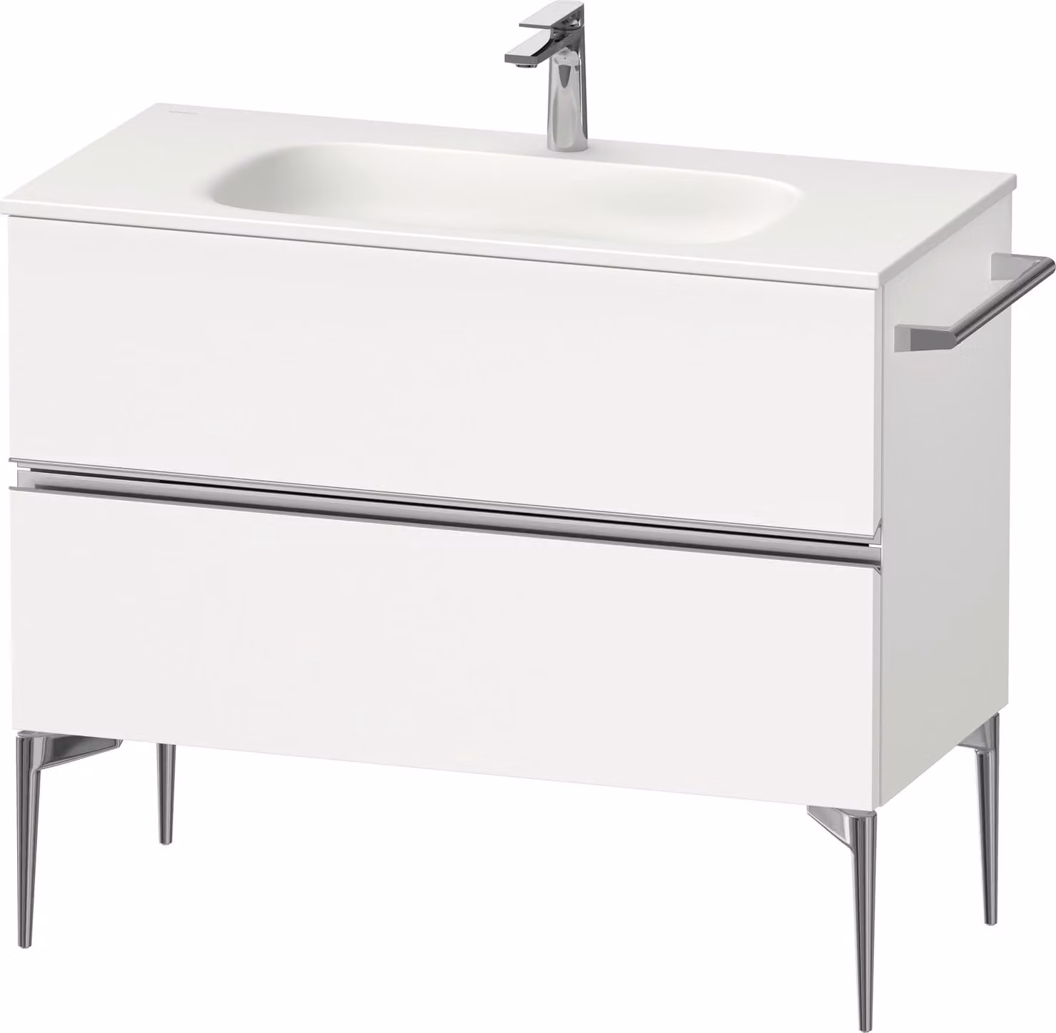 Duravit Sivida bâti-support pour lavabo, 2 tiroirs, poignée profilée chromée, 1010x477x592mm, pour Sivida, SV4652010180000, SV4652010180000