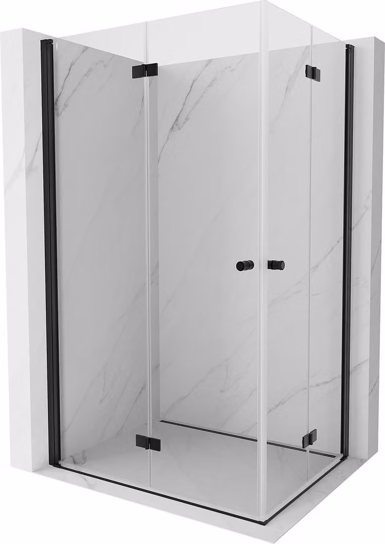Mexen Mist-F Duo cabina doccia pieghevole sinistra 105 x 90 cm, trasparente, nero - 8A6-105L-090P-70-00
