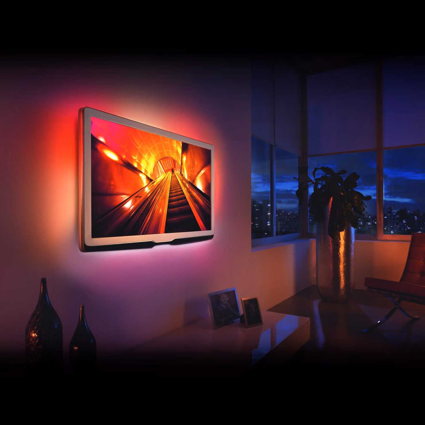 Kit di strisce LED per illuminazione di sfondo TV (RGB, per schermi da 24-38 pollici)