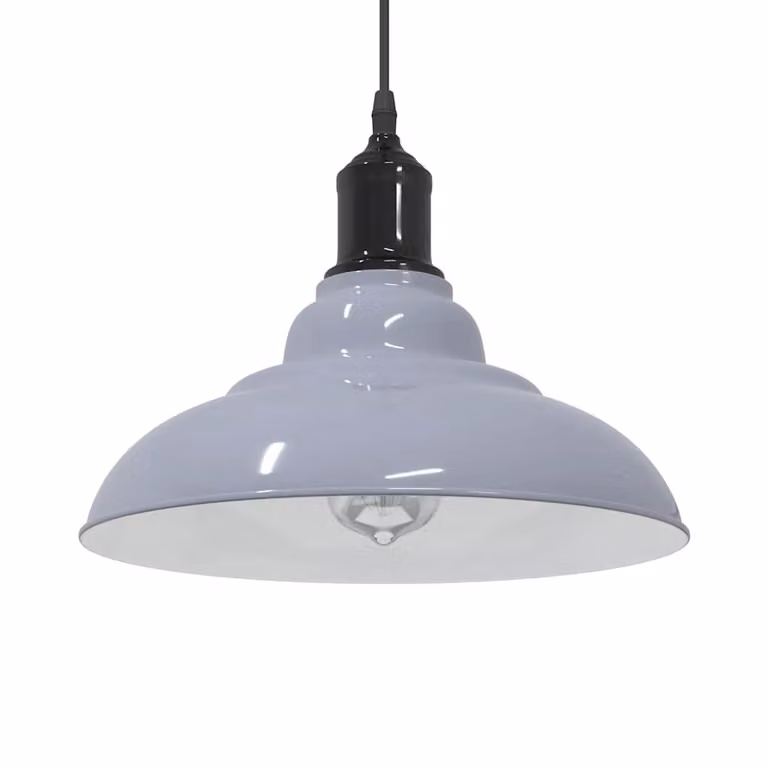 Lampada a sospensione industriale vidaXL in metallo regolabile in altezza, colore grigio, Ø 31 cm, attacco E27