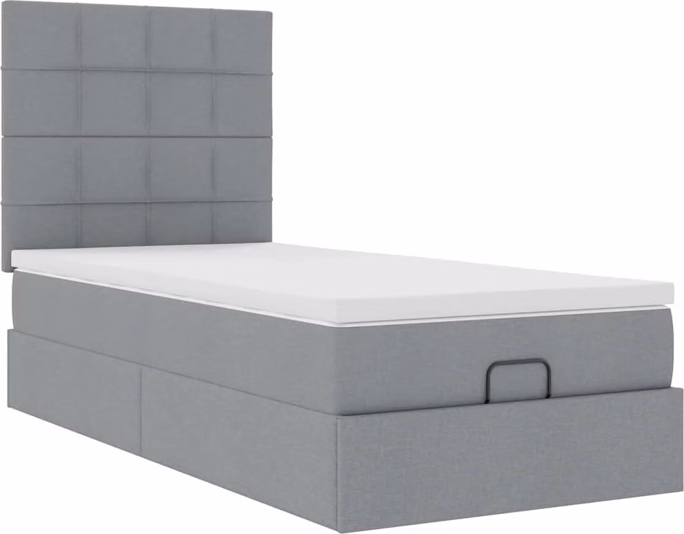 Struttura Letto Pouf con Materasso 90x190 cm in Tessuto