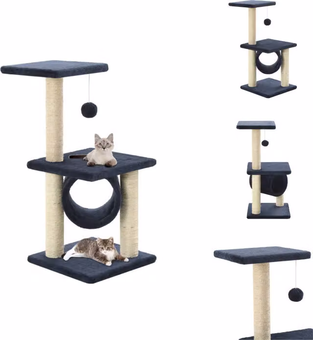 vidaXL Tiragraffi per gatti in sisal 65 cm blu scuro - Tiragraffi