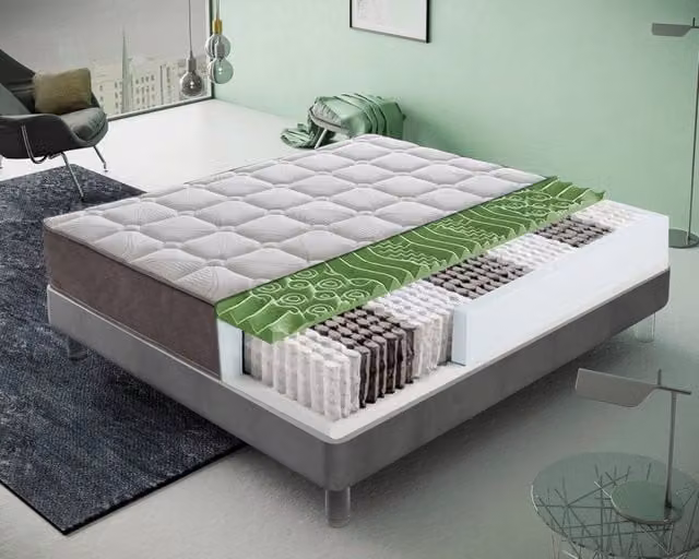 Materasso Piazza e Mezza 140x200 Molle Insacchettate e Memory Foam - Alto 25 cm - 13 Zone di Comfort