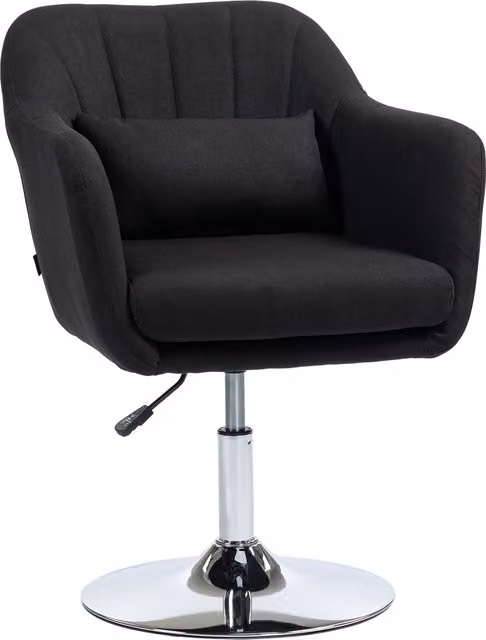 Sedia da ufficio girevole HOMCOM in velluto nero con altezza regolabile e ruote per home office e soggiorno L/P/H: 60 x 60 x 79-91 cm