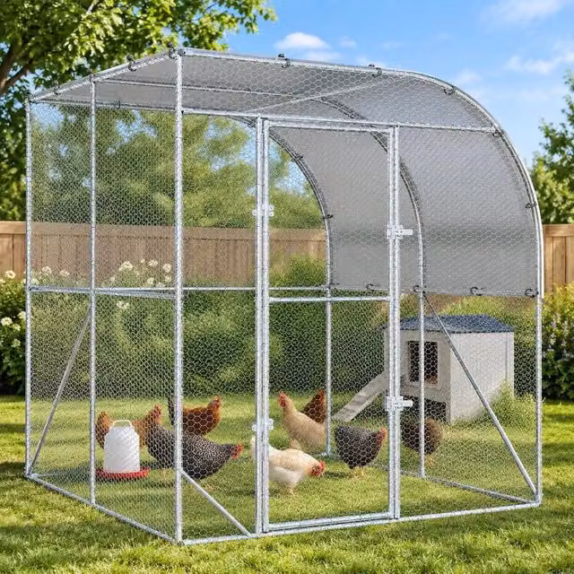 Pollaio Argento 200 X 200 X 215 Cm Acciaio Zincato