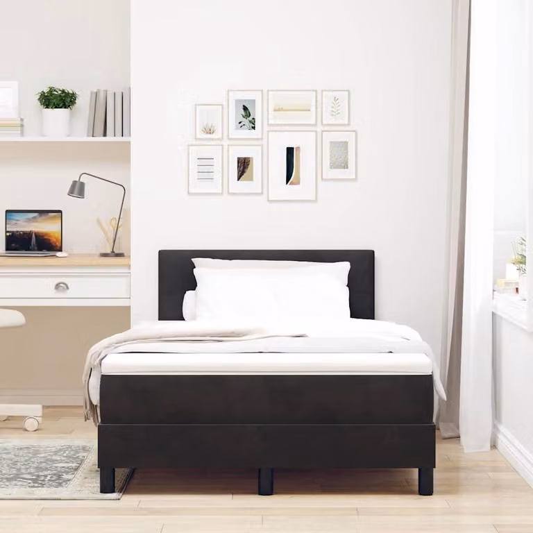 Maison Exclusive - Letto boxspring con materasso nero 120 x 200 cm in velluto