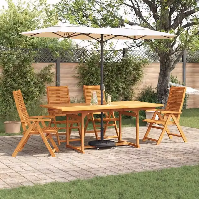 Set da Pranzo per Giardino 5 pz Marrone 3375716