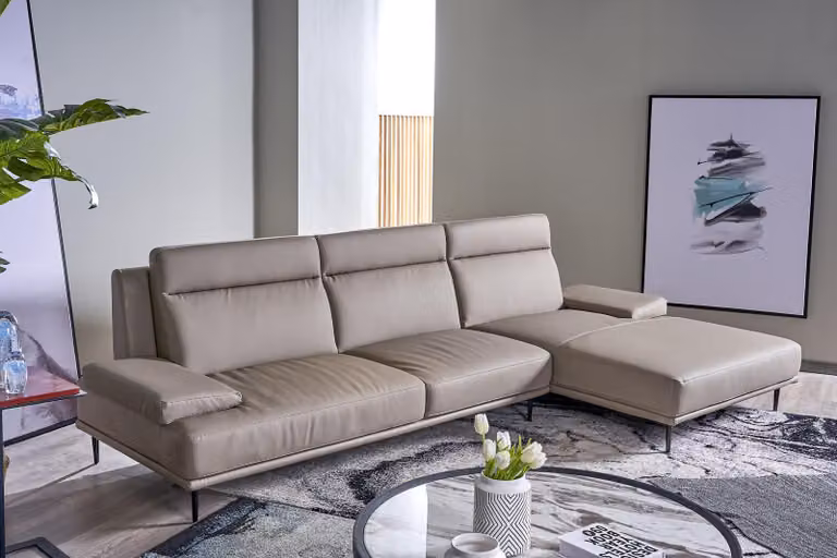 Italien Garnitur Sofa Leder Eck Couch Sitz Landschaft L-Form Luxus Wohn Polster