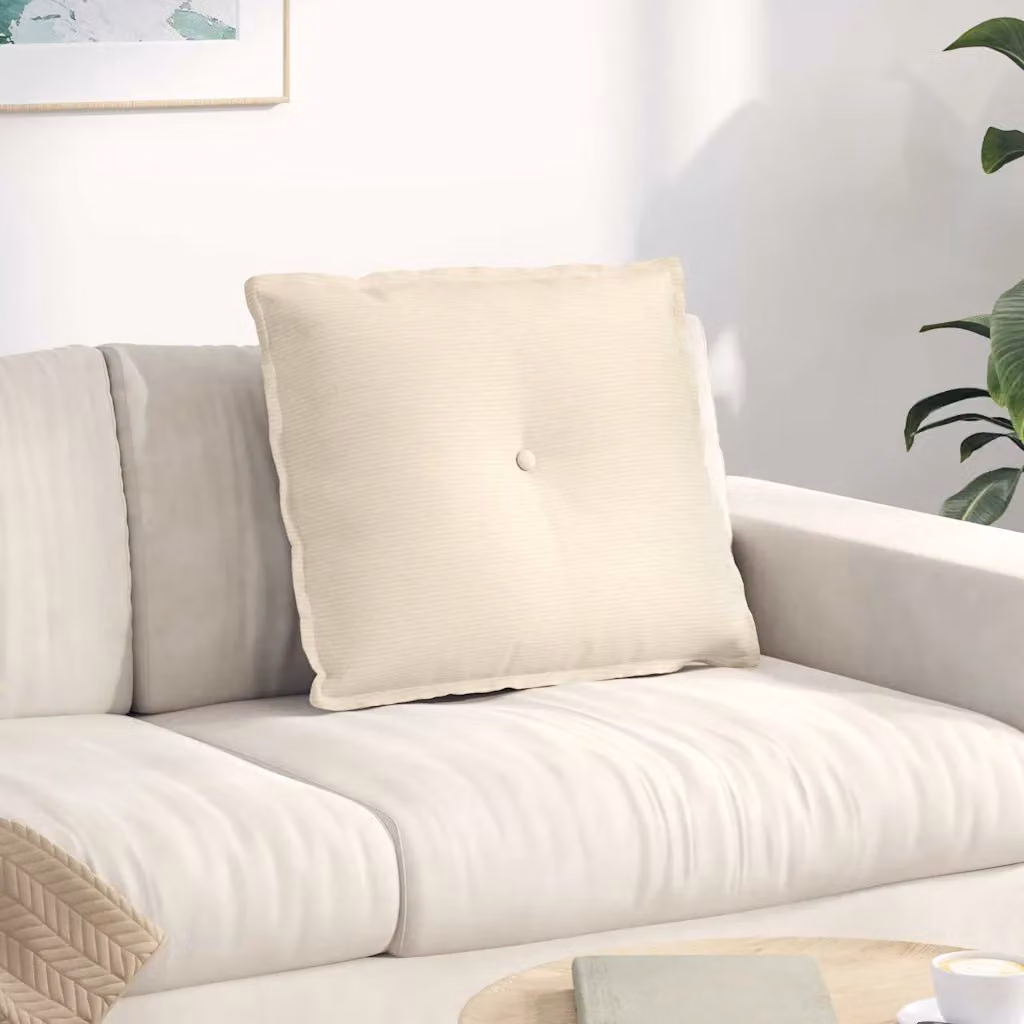 Cuscino per schiena vidaXL in velluto a coste beige L 60 cm x P 50 cm