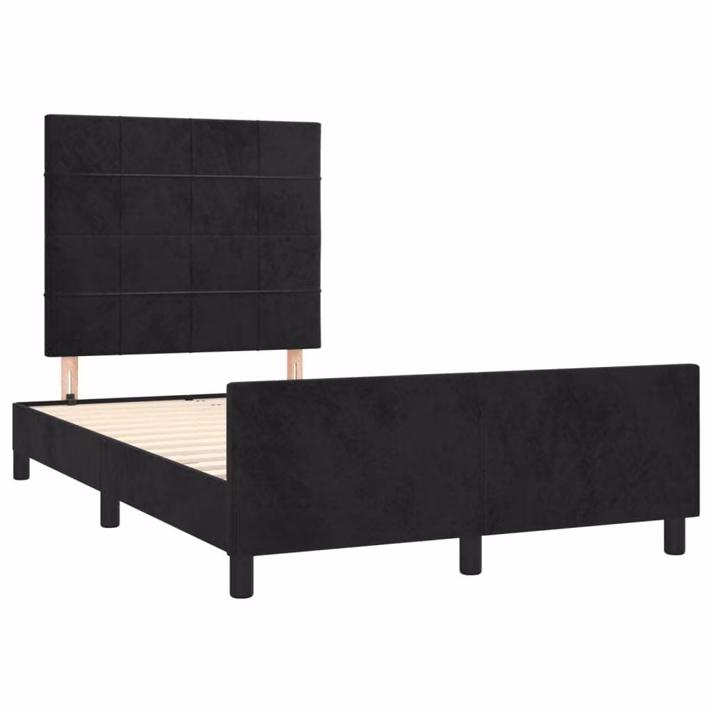 Giroletto senza Materasso Nero 120x190 cm Velluto