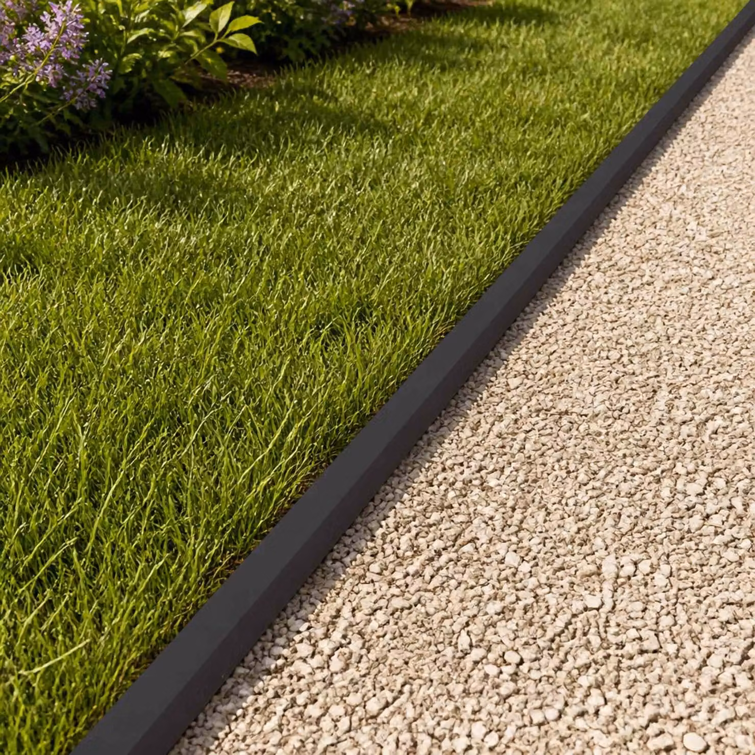 Set di 20 profili di copertura per giardino vidaXL in acciaio, colore antracite o nero, L: 100 cm, P: 5 cm, H: 5 cm