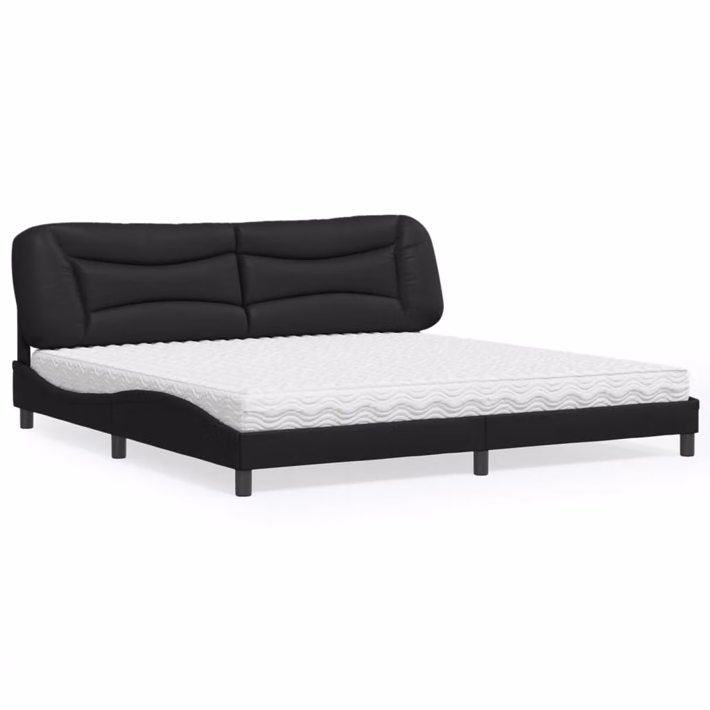 Letto con Materasso Hvar vidaXL in Similpelle Nero 200x200 cm – 1