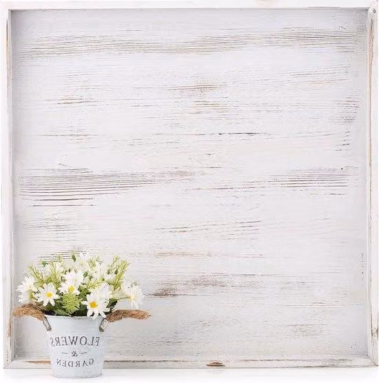 Pouf in legno rustico - 20 pollici - Maniglie - Soggiorno e cucina - Ripiano rettangolare 70x70 cm