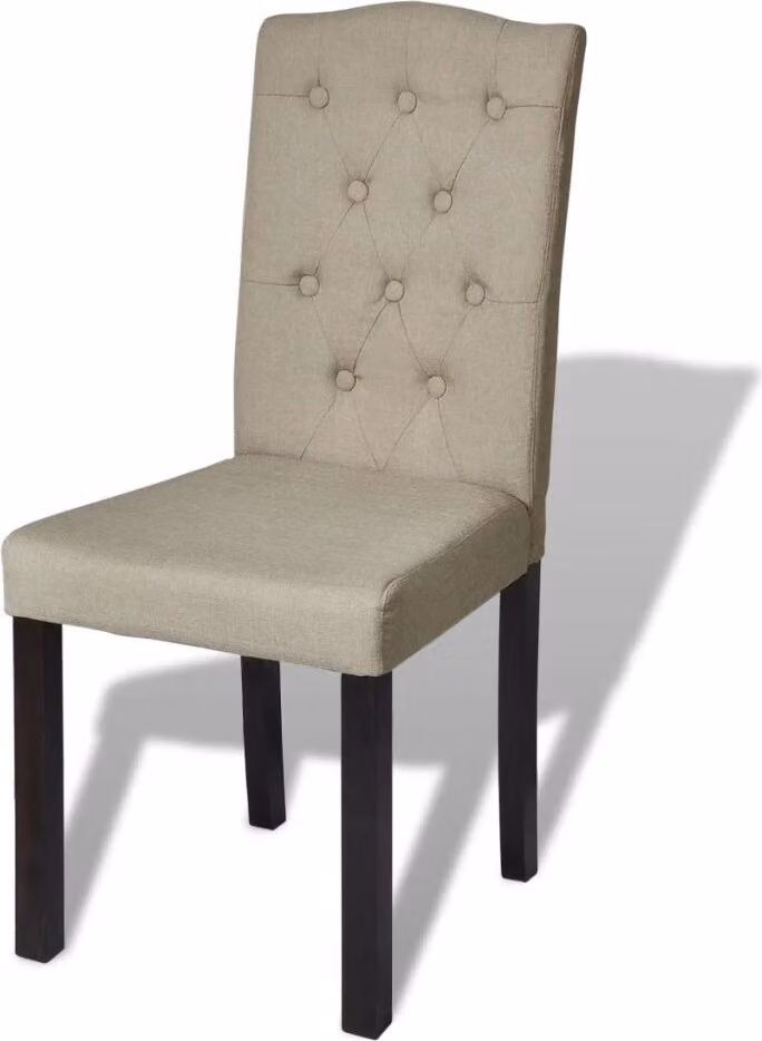 vidaXL Sedie da pranzo 6 pezzi. Tessuto beige