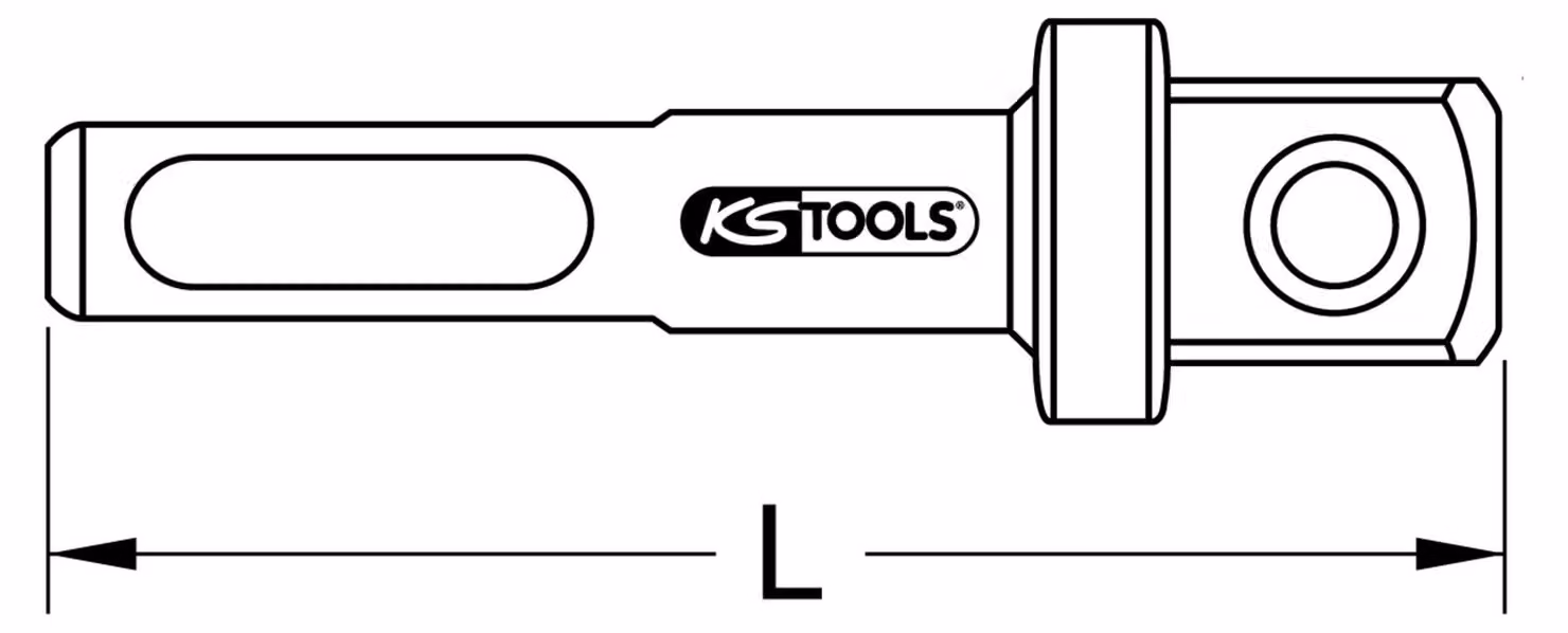 KS TOOLS 3/8" SDS adattatore quadrato 60 mm - 514.1132