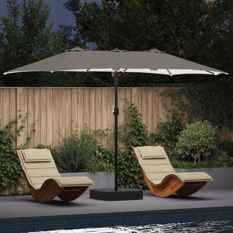 Maison Exclusive - Ombrellone da giardino sabbia e antracite 385 x 209 x 244 cm