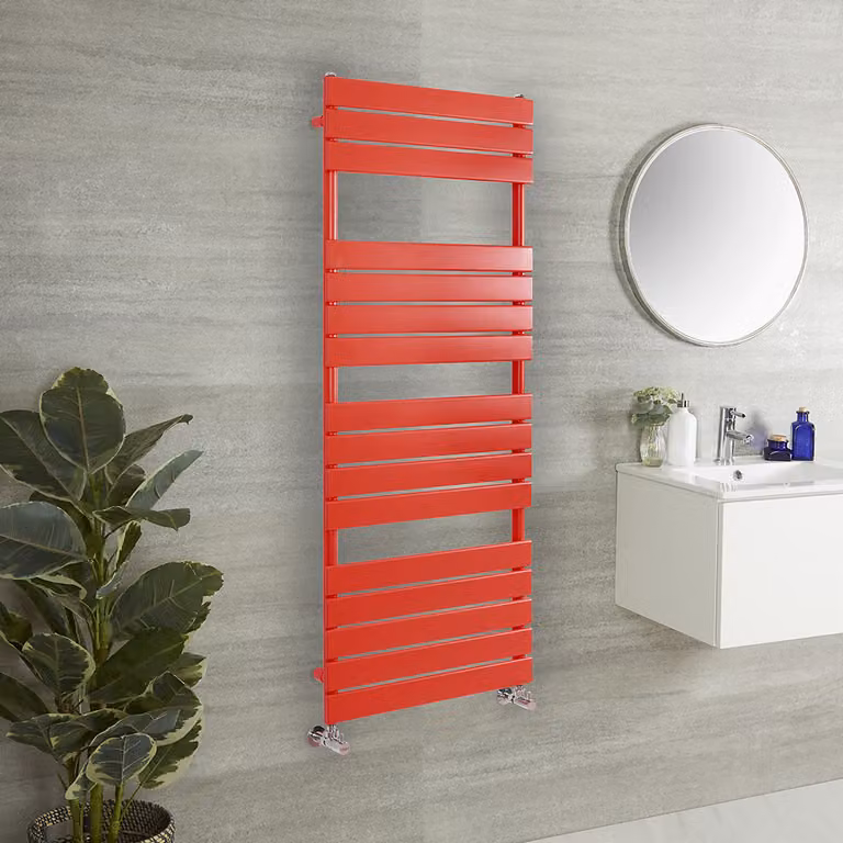 Scaldasalviette di Design - 1500mm x 450mm - Rosso (Siamese Red) - Lustro