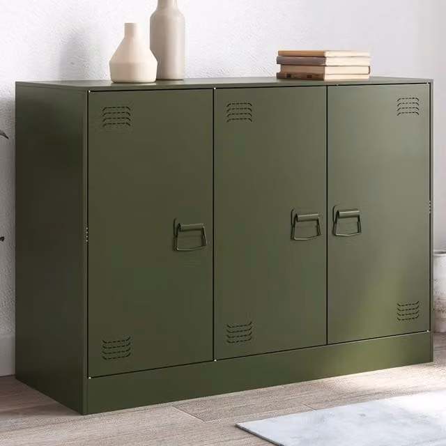 Credenza Verde Oliva 99x39x73 cm in Acciaio 841725