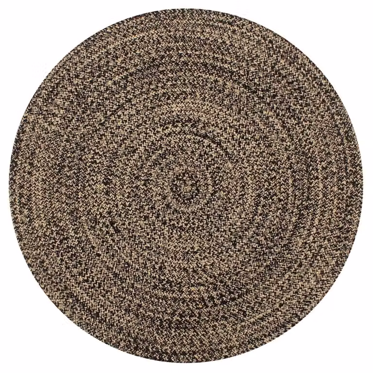 vidaXL Tappeto fatto a mano in iuta nero e natura 90 cm