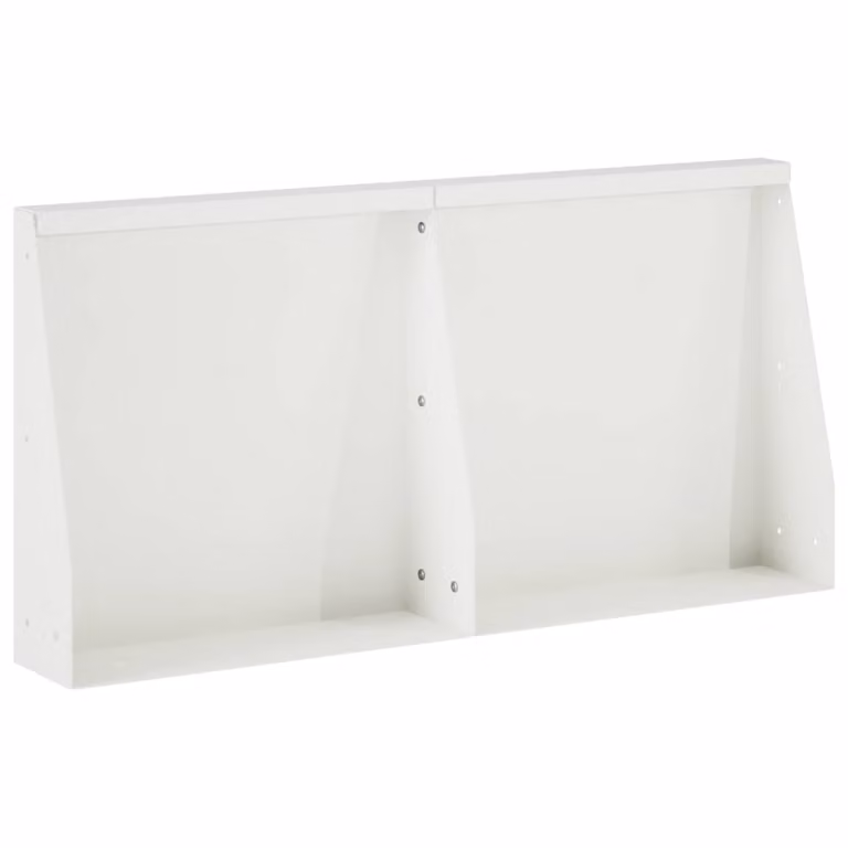 Set di 2 aiuole rialzate vidaXL in acciaio bianco, L: 40 cm, P: 12 cm, H: 50 cm