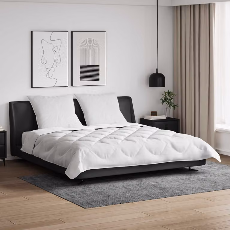 Set da letto vidaXL composto da piumone e 2 cuscini in microfibra bianca, extra caldo, L 240 x P 220 cm