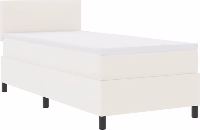 vidaXL Letto boxspring LED Crema e bianco 90 x 190 cm Tessuto in velluto a coste