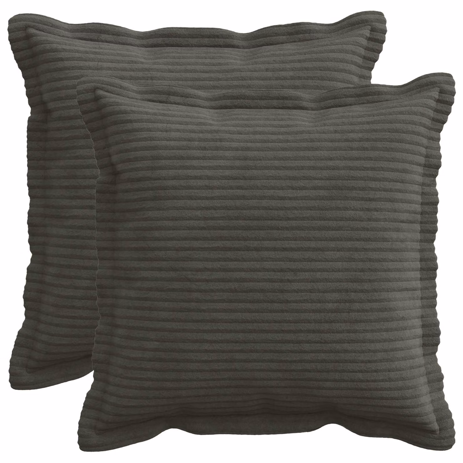 Set di 2 federe vidaXL HOUTEN in velluto a coste, colore antracite, 50 x 50 cm