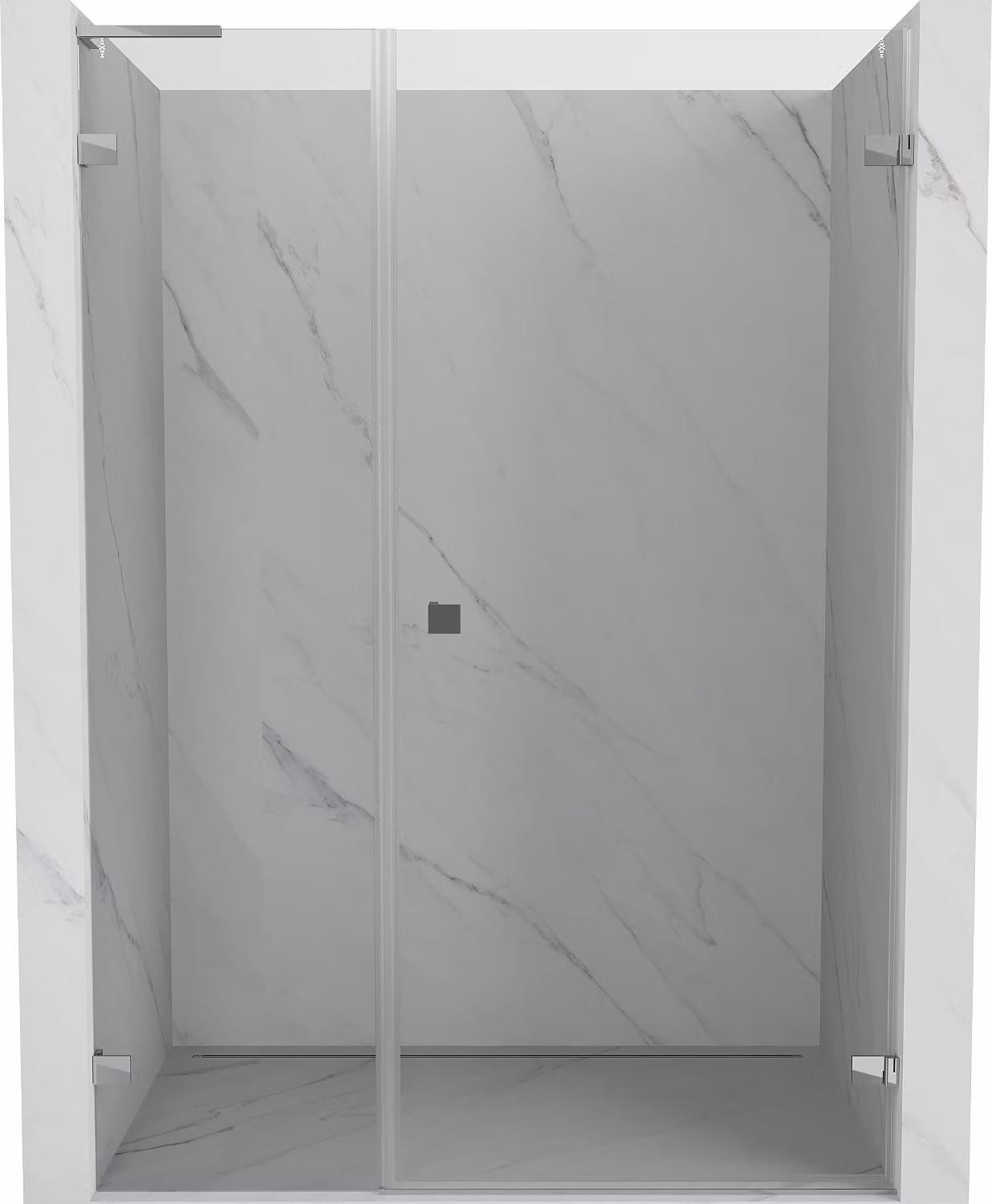 Mexen Lunar-B L porta doccia a battente destra 145 cm, trasparente, cromo - 832SL-145-050-01-00-P