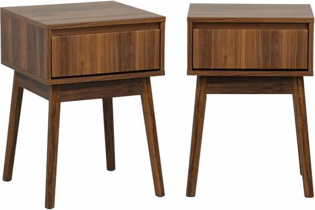 Set di 2 comodini Sweeek in legno di abete stile scandinavo, colore marrone