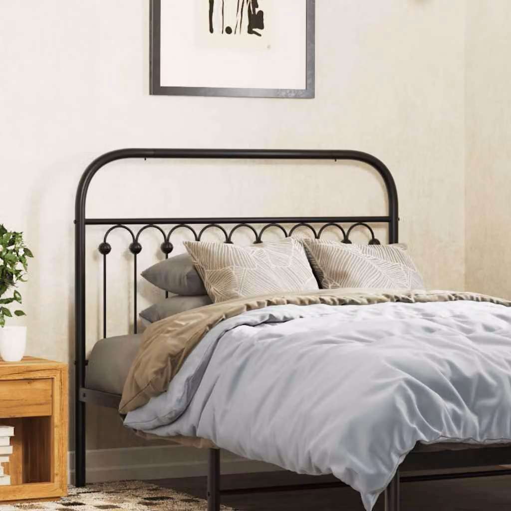 Testiera di ricambio vidaXL in metallo nero per camera da letto