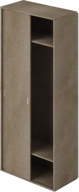 Guardaroba con ante scorrevoli e appendiabiti colore Argilla H212x90x43cm