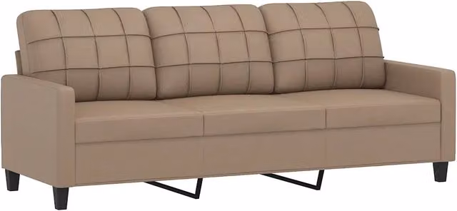 Divano | Divano da soggiorno | Sofa a 3 Posti Cappuccino 180 cm in Similpelle