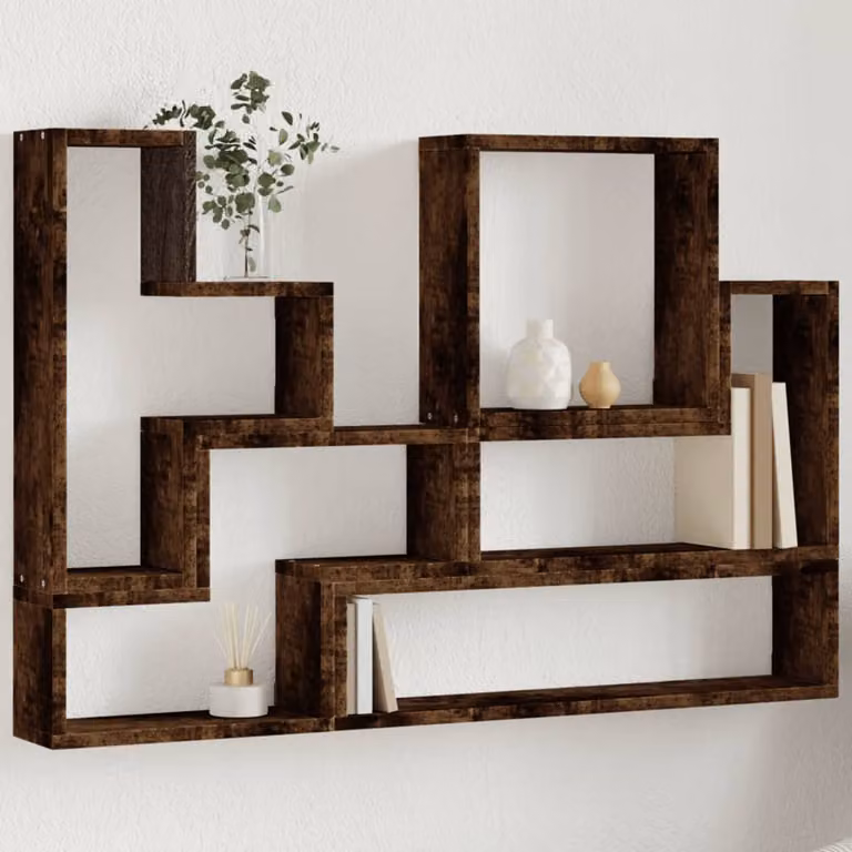 vidaXL Mensola a Muro Moderna in Legno Marrone L: 96 cm, P: 12 cm, H: 64 cm