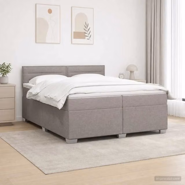 Letto box spring con materasso ibrido vidaXL in tessuto con contenitore a sollevamento L/P/H: 200 x 200 x 140 cm