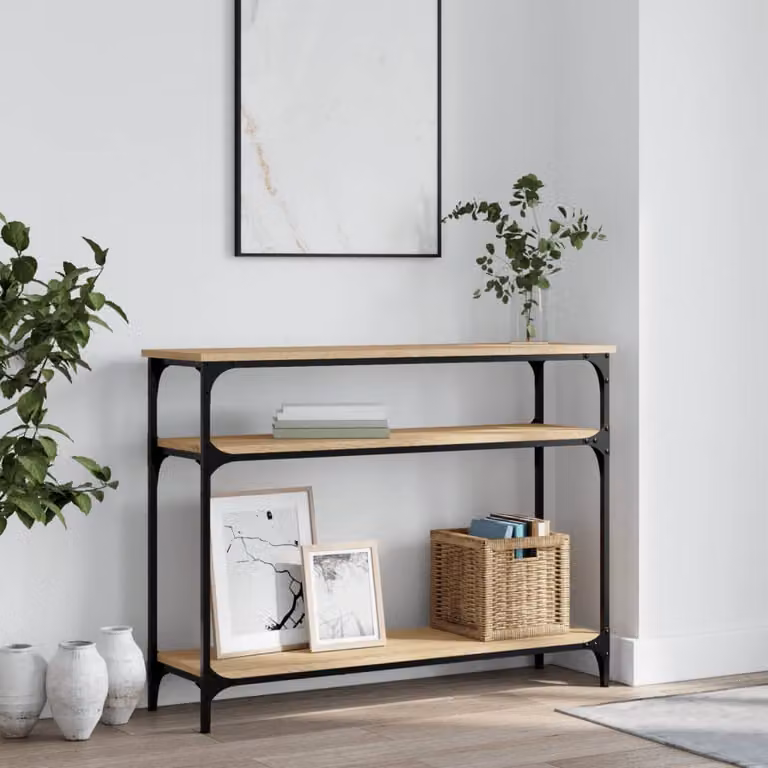 vidaXL Tavolo Consolle in Legno Multistrato Rovere Sonoma, L 100 x P 29 x H 75 cm