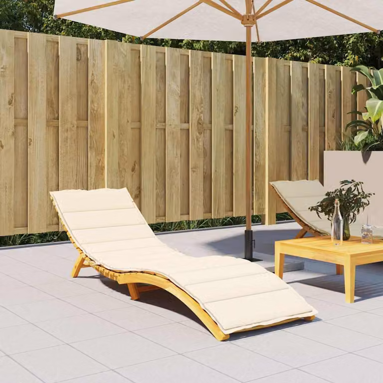 vidaXL Cuscino per Lettino Beige in Tessuto Oxford e Schiuma, L 200 x P 50 x H 3 cm