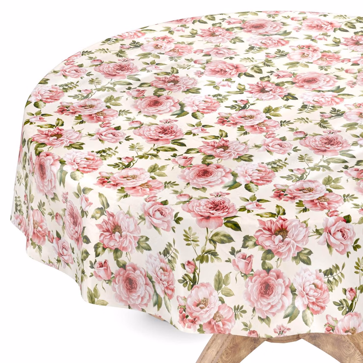 Tovaglia rotonda, lavabile, con motivo floreale "Natalie", diametro 140 cm, ideale per cucina e giardino