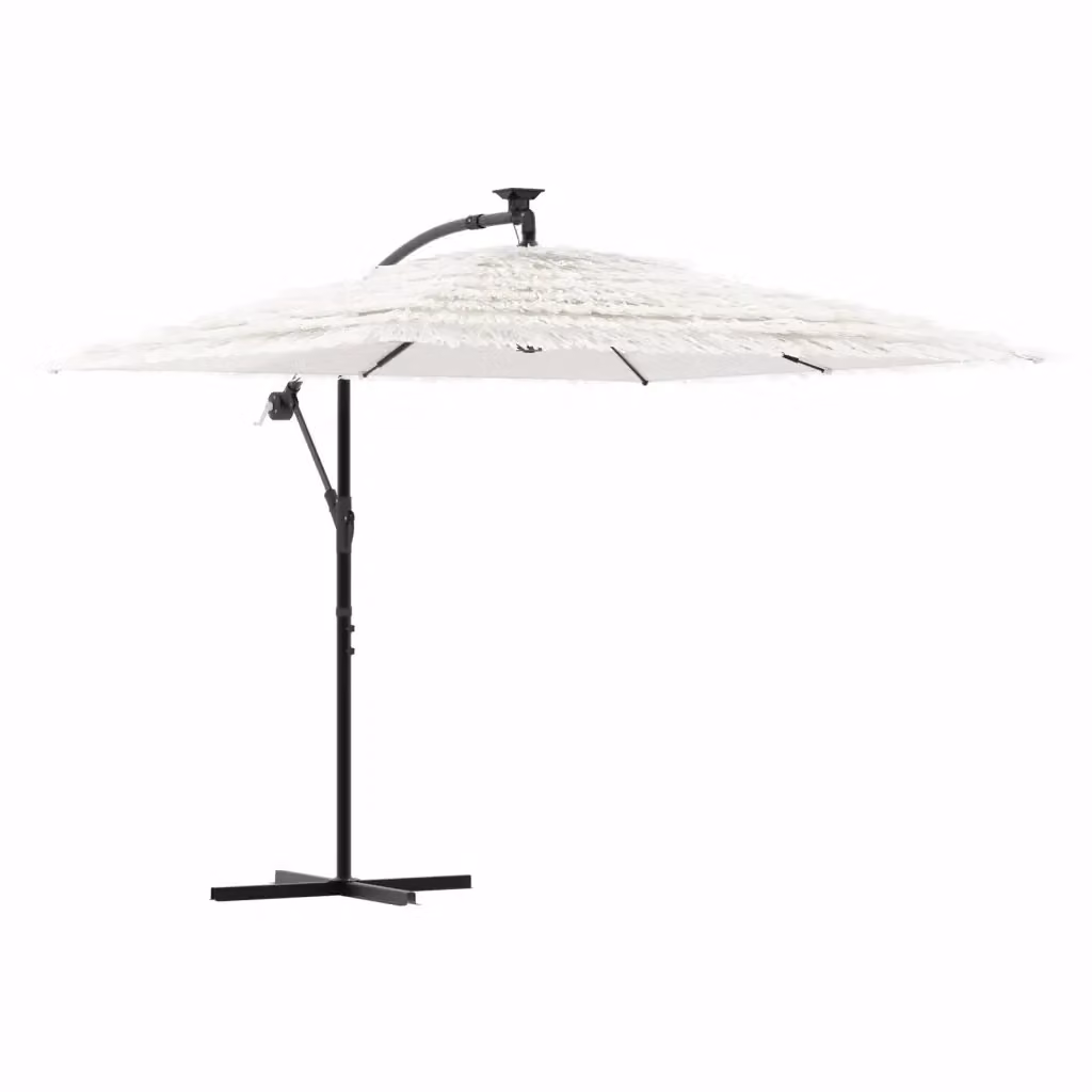 Ombrellone da giardino Videx in poliestere bianco con palo centrale in acciaio L: 246 cm, P: 246 cm, H: 230 cm – 2