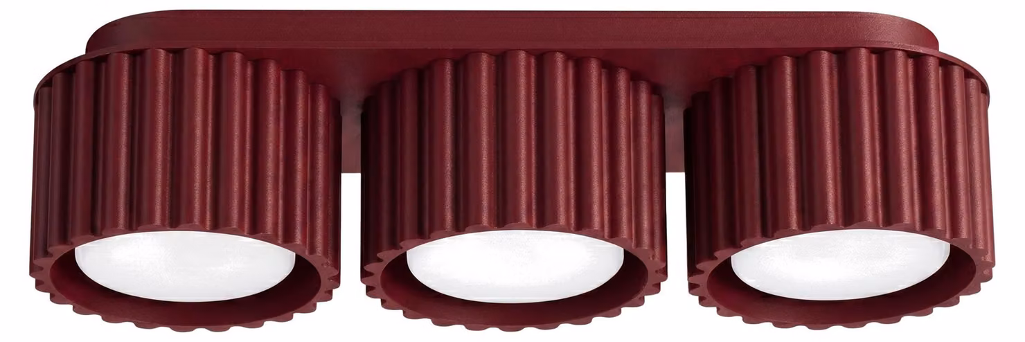 Lampada da soffitto AURA 3 bordeaux Gx53 3xGx53 10W alluminio 8x10x32,5 cm Sollux Lighting