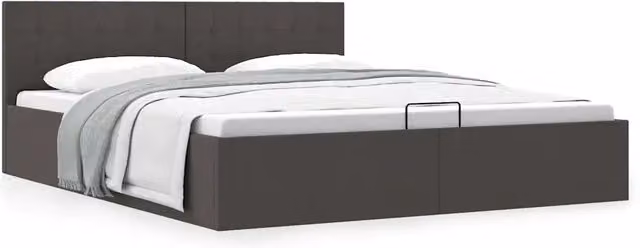 Giroletto con Contenitore Grigio Scuro in Tessuto 160x200 cm 285574